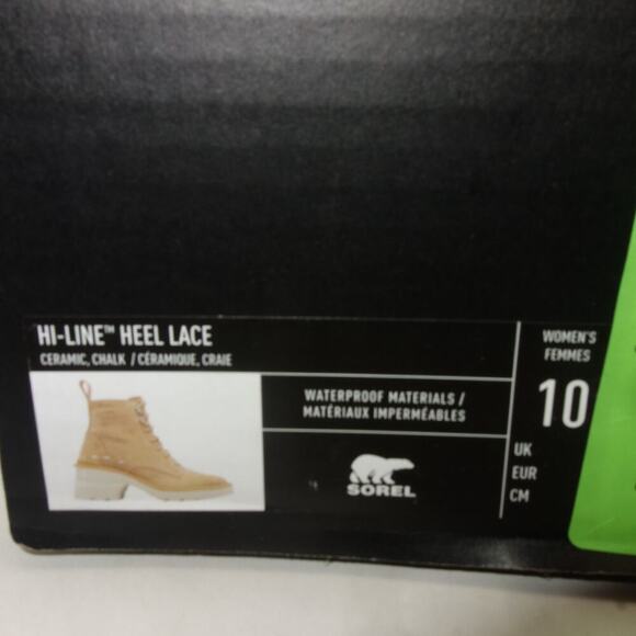 NEW Sorel Hi Line Lace Boots Bleached Ceramic Buff Tan Women's 10 - Picture 12 of 12